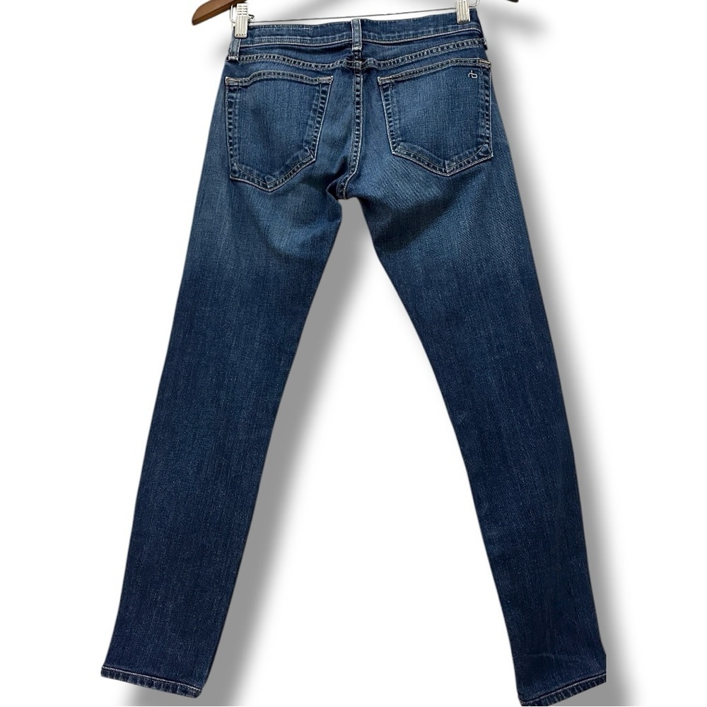 431 Rag & Bone | EUC USA Medium-dark blue fading Mid Rise Skinny Jeans (Sz 23) - Picture 4 of 14